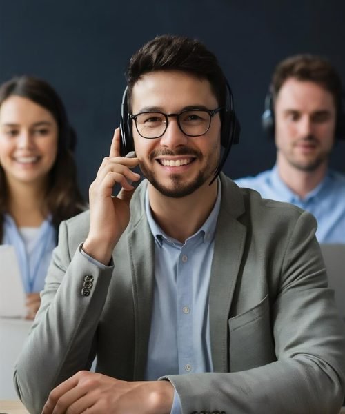 portrait-call-center-worker-accompanied-by-his-team-smiling-customer-support-operator-work_1182637-120100